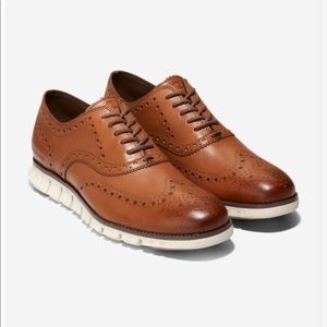 Cole Haan Men's ZERØGRAND Wingtip Oxford Shoe size 13W in British Tan